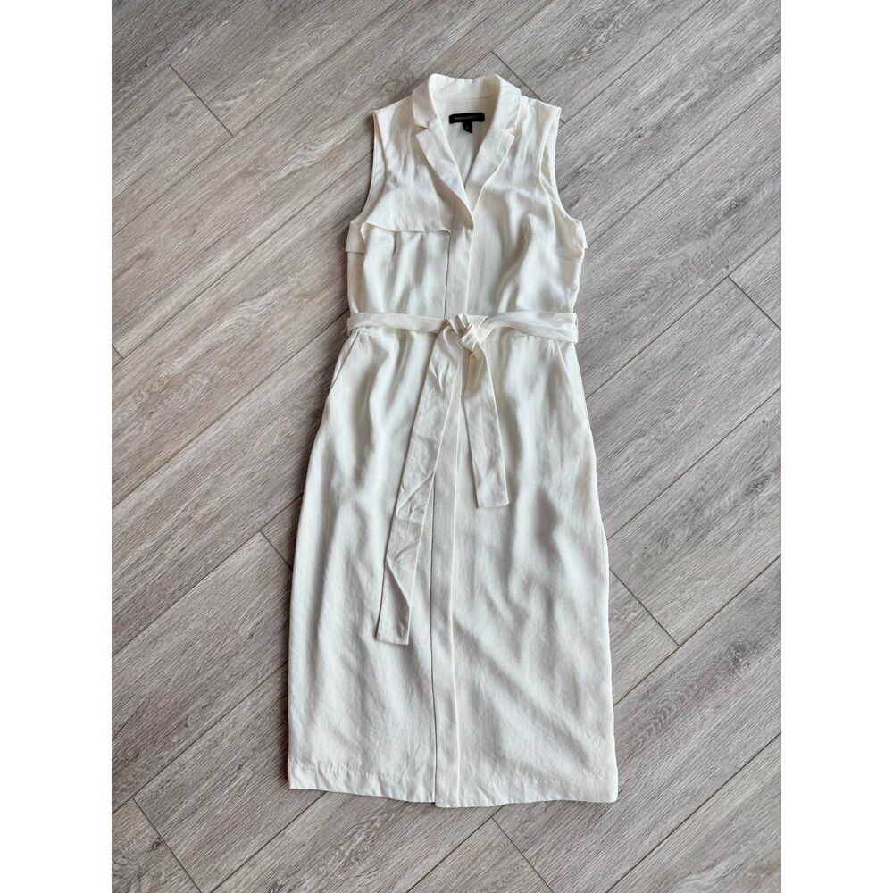 Banana Republic Ivory Sleeveless Blazer Midi Dress Size 2 Belted